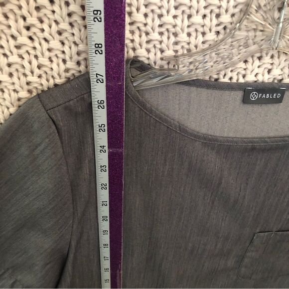 FABLED Boat Neck One-Pocket Scrub Top grey size LARGE - Picture 5 of 7